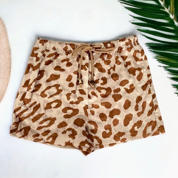 NANUSHKA Febe Pyjama Style Shorts ocelot leopard print cotton xs - Picture 1 of 10